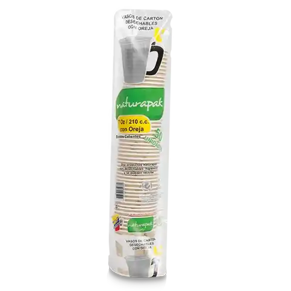 Naturapak Vaso Bebida Caliente Con Asa 7 oz