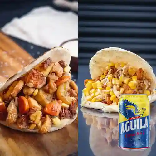 Combo Arepa Paisa + Arepa Maduro + Águila Orig Lata 330ml
