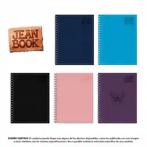 Jean Book Cuaderno Rayado Argollado Tapa Dura 80 Hojas