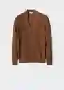 Saco Cardigan Cottonc Marrón Talla M Hombre Mango