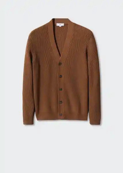 Saco Cardigan Cottonc Marrón Talla M Hombre Mango