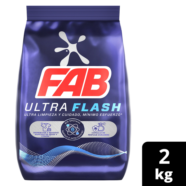 Fab Detergente en Polvo Ultra Flash 2 kg