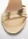 Sandalias Vito Oro Talla 38 Mujer Mango