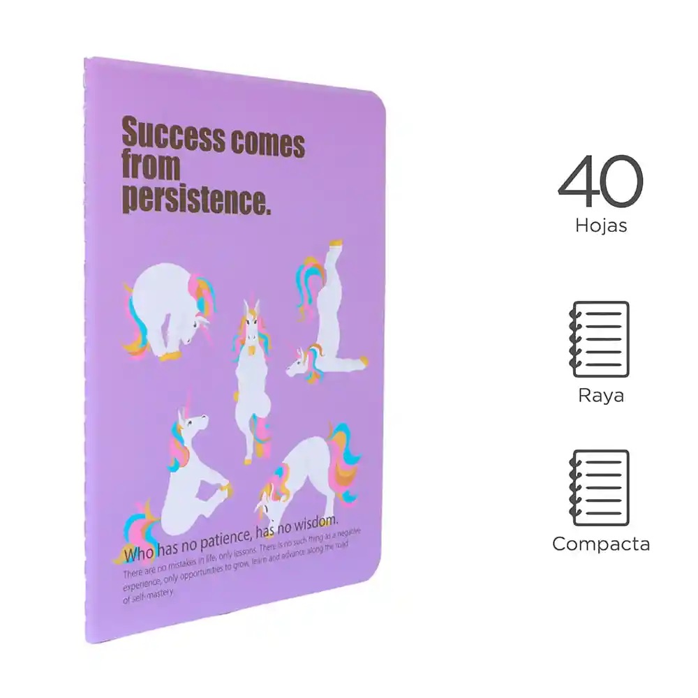 Cuaderno Stitch Bound A5 Yoga Unicornio Miniso