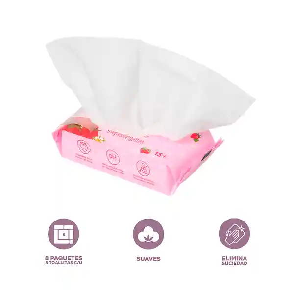 Toallita Mini Con Aroma a Fresa Serie Rosita Fresita Miniso