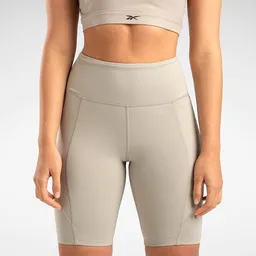 Reebok Short Lux High Rise Bike Para Mujer Gris Talla M