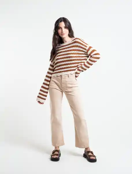  Sueter Lurex Mujer Crudo Pretenido Talla M Naf-Naf 