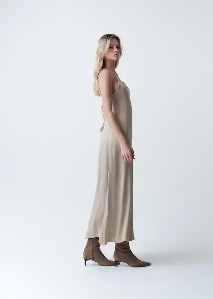 Vestido Dalia Beige Escarcha Claro Talla M Mujer 473G384 Naf Naf