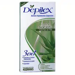 Depilex Bandas Depilatorias Corporales 3 en 1 Aloe Vera