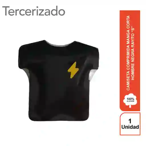 Rayito Camiseta Comprimida Hombre Negra S