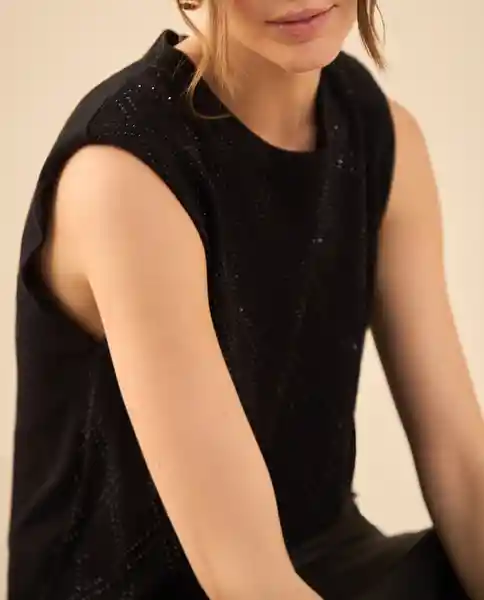 Suéter Tejido Negro Puro Ultraoscuro Talla S 462G201 Esprit