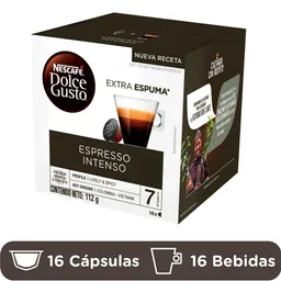 Cápsulas de NESCAFÉ DOLCE GUSTO Espresso Intenso 16 Tazas preparadas