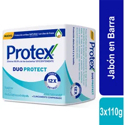 Protex Jabón Antibacterial Duo Protect Barra 110 g x 3 Und