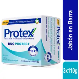 Protex Jabón Antibacterial Duo Protect Barra 110 g x 3 Und