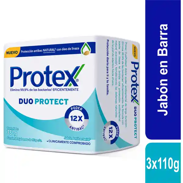 Protex Jabón Antibacterial en Barra Duo Protect