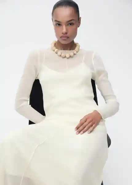 Vestido Claire Crudo Talla M Mujer Mango