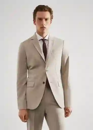 Blazer Americana Brasilia Beige Talla 56 Hombre Mango