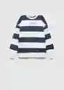 Sudadera Stripes7 Navy Talla 08 Niños Mango