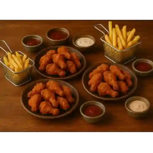 Alitas Crispy X24 + 3 Salsas + 2 Papas