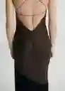 Vestido Natalia Marrón Talla M Mujer Mango