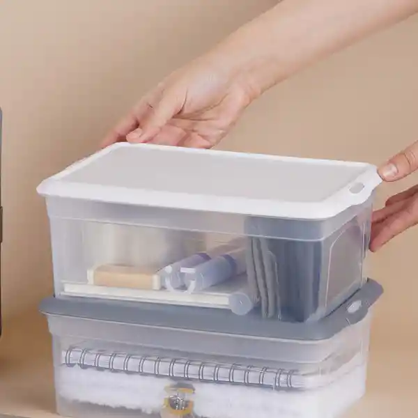 Organizador Almacenamiento Serie Silver Gray Gris Claro Miniso