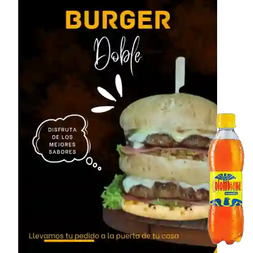 Combo Hamburguesa Doble +postobón 250 ml