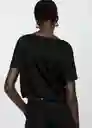 Camiseta Linito Negro Talla S Mujer Mango