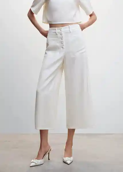 Pantalón Minerva-H Blanco Talla XL Mujer Mango