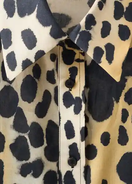 Camisa Gina Negro Talla M Mujer Mango