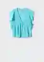 Blusa Sandro Azul Talla S Mujer Mango