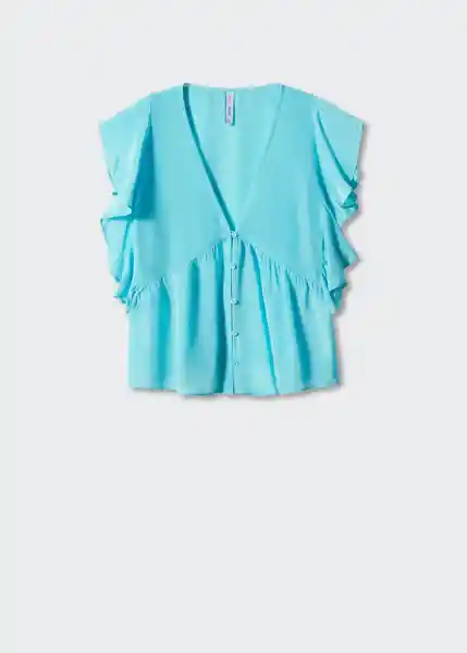 Blusa Sandro Azul Talla S Mujer Mango