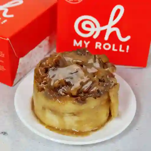 Caramel pecan cinnamon roll