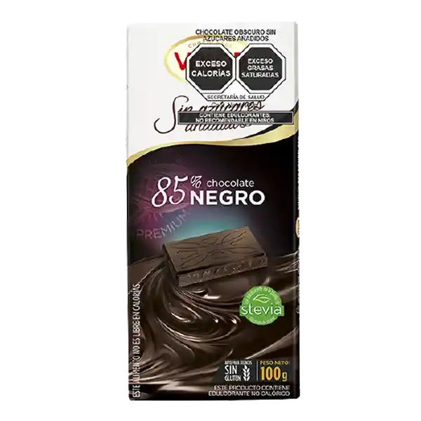 Valor Chocolate Negro 85 % Cacao sin Azúcar y sin Gluten