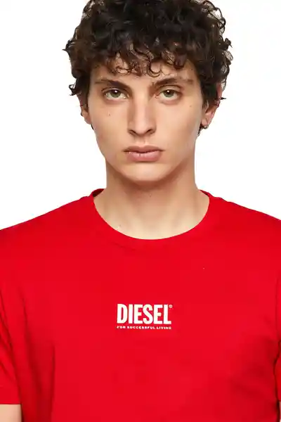 Diesel Camiseta T-Diegos-Ecosmallogo Rojo Talla S