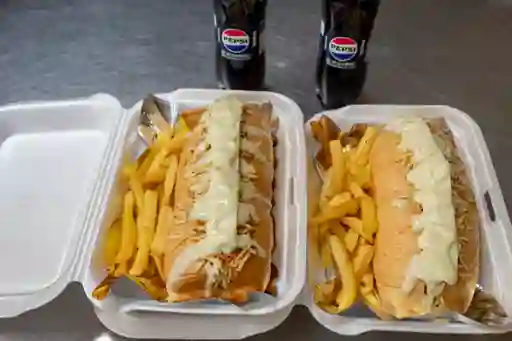 2 Perros + 2 Papas Francesa + 2 Gaseosa