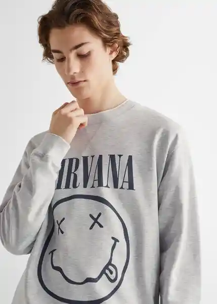 Buzo Sudadera Nirvana 4 Gris Claro Vigoré T. 19 Mango Boy Mango