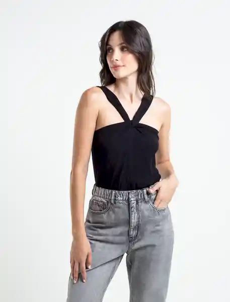  Camisa Cherlon Mujer Negro Puro Ultraoscuro Talla L Naf-Naf 