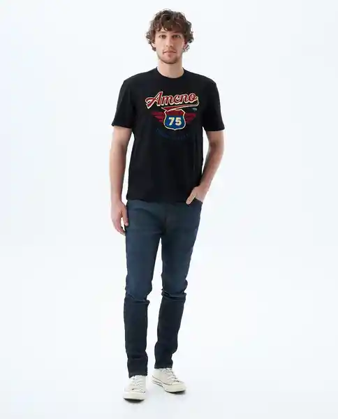 Camiseta Hombre Negro Talla M 849F001 Americanino