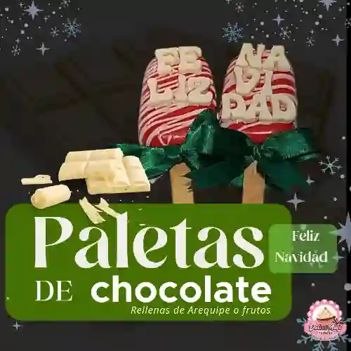 Paletas de Chocolate Feliz Navidad