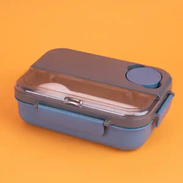 Contenedor Para Alimentos Azul y Negro 1300 mL Miniso