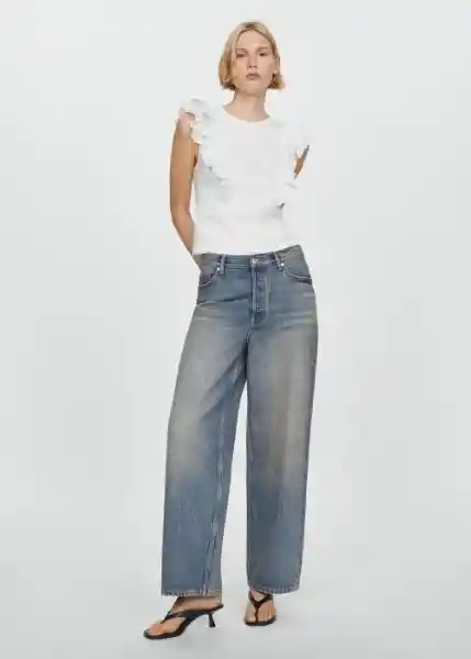 Camiseta Duna Blanco Talla S Mujer Mango