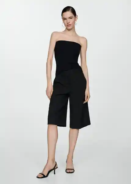 Top Paulina Negro Talla M Mujer Mango