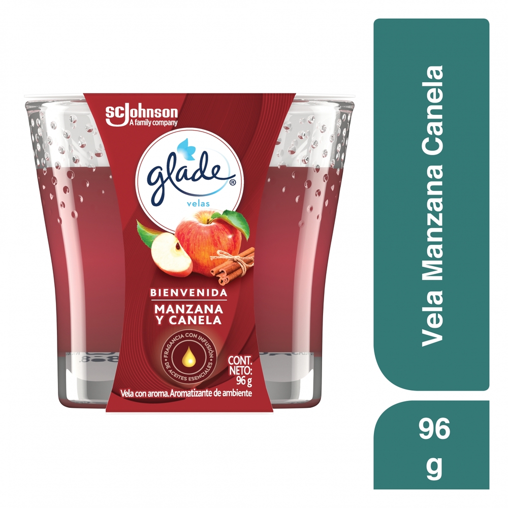 Glade Ambientador en Vela Manzana y Canela 96g