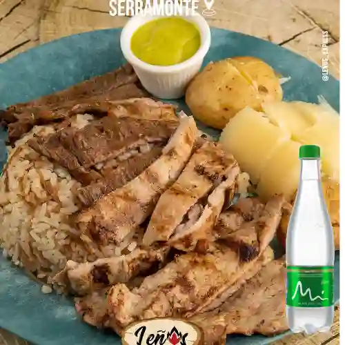 Combo Arroz Mixto + Manantial con Gas 600 ml