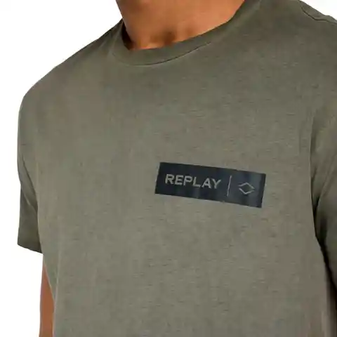 Replay Camiseta Jersey Garment Dyed Cotton Verde Talla L