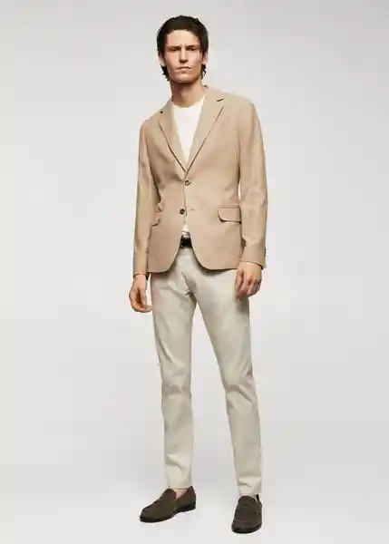 Blazer Americana Verner Beige Talla 48 Hombre Mango