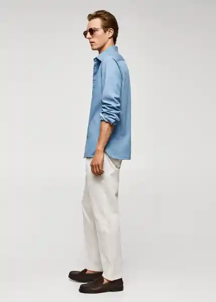 Camisa Chambre Tejano Claro Talla XL Hombre Mango