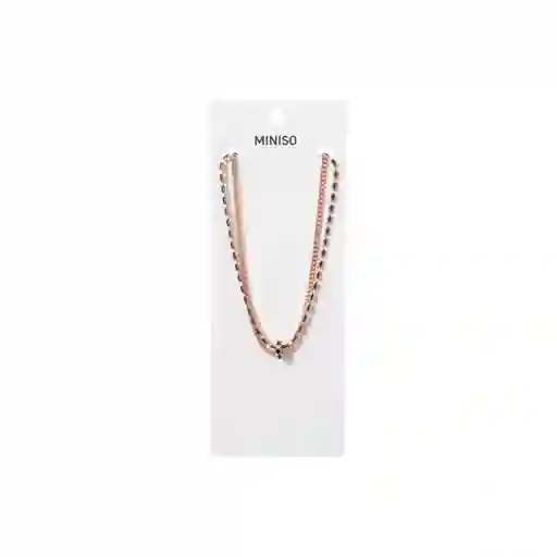 Collar Multicadena Con Strass Serie Dark Negro Miniso
