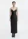 Vestido Vito Negro Talla M Mujer Mango