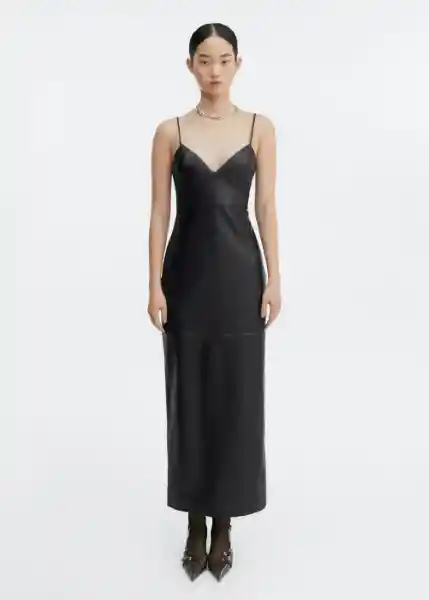 Vestido Vito Negro Talla M Mujer Mango